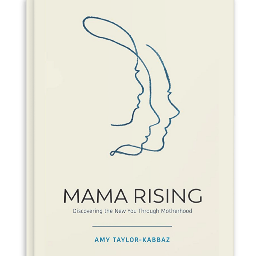Book cover of 'Mama Rising' by Amy Taylor-Kabbaz with a minimalist design on a white background.