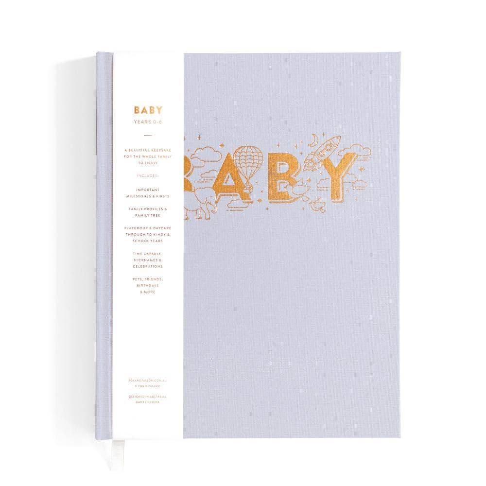 Baby Book Linen Journal - Grey