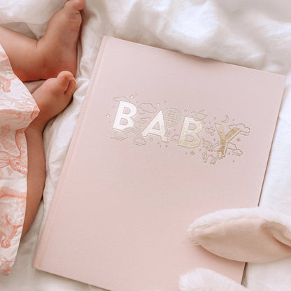 Baby Book Linen Journal - Rose Pink