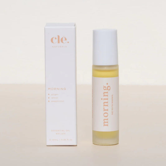 Aromatherapy product and packaging labeled 'cle.' to help with morning sickness