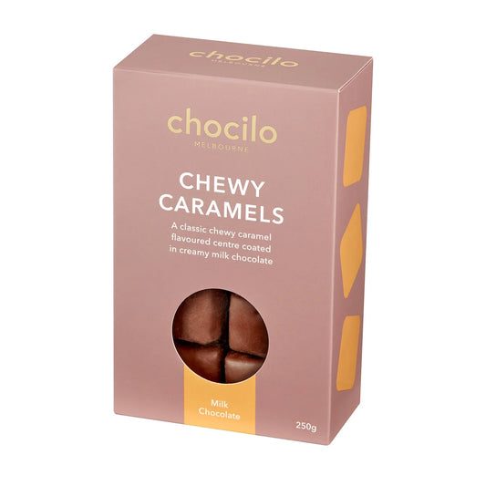 Chewy Caramels in Milk Chocolate Gift Box