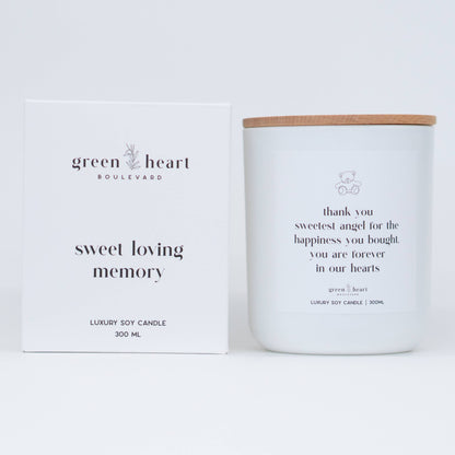 Green Heart Thank You Sweet Angel in Loving Memory Soy Candle with Box