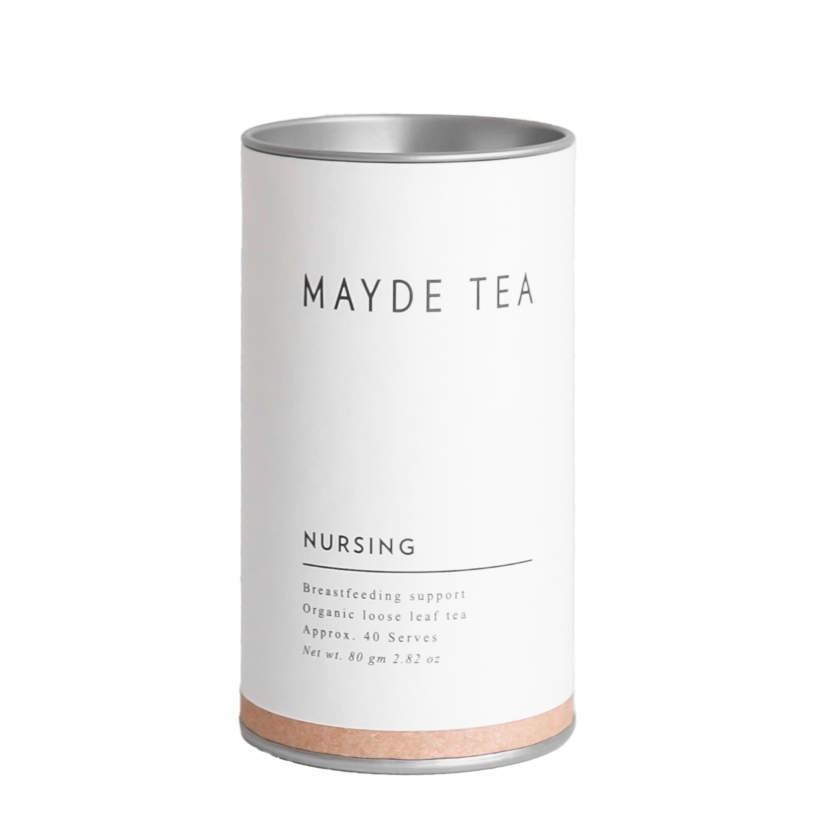 Mayde Tea canister for nursing on a white background
