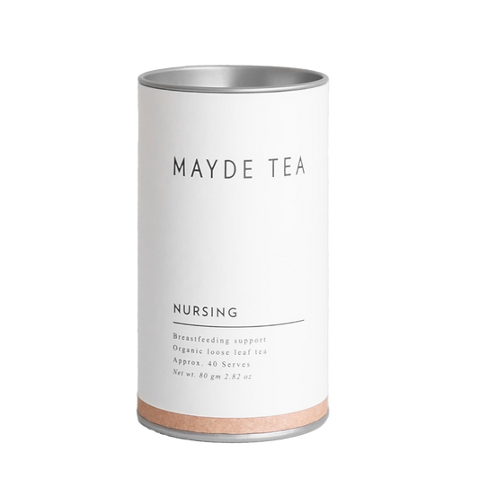 Mayde Tea canister for nursing on a white background