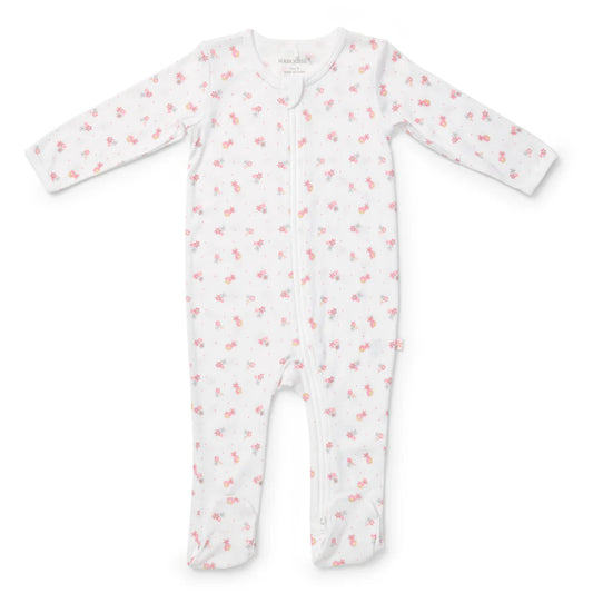 Newborn Baby Zip growsuit - Pink floral