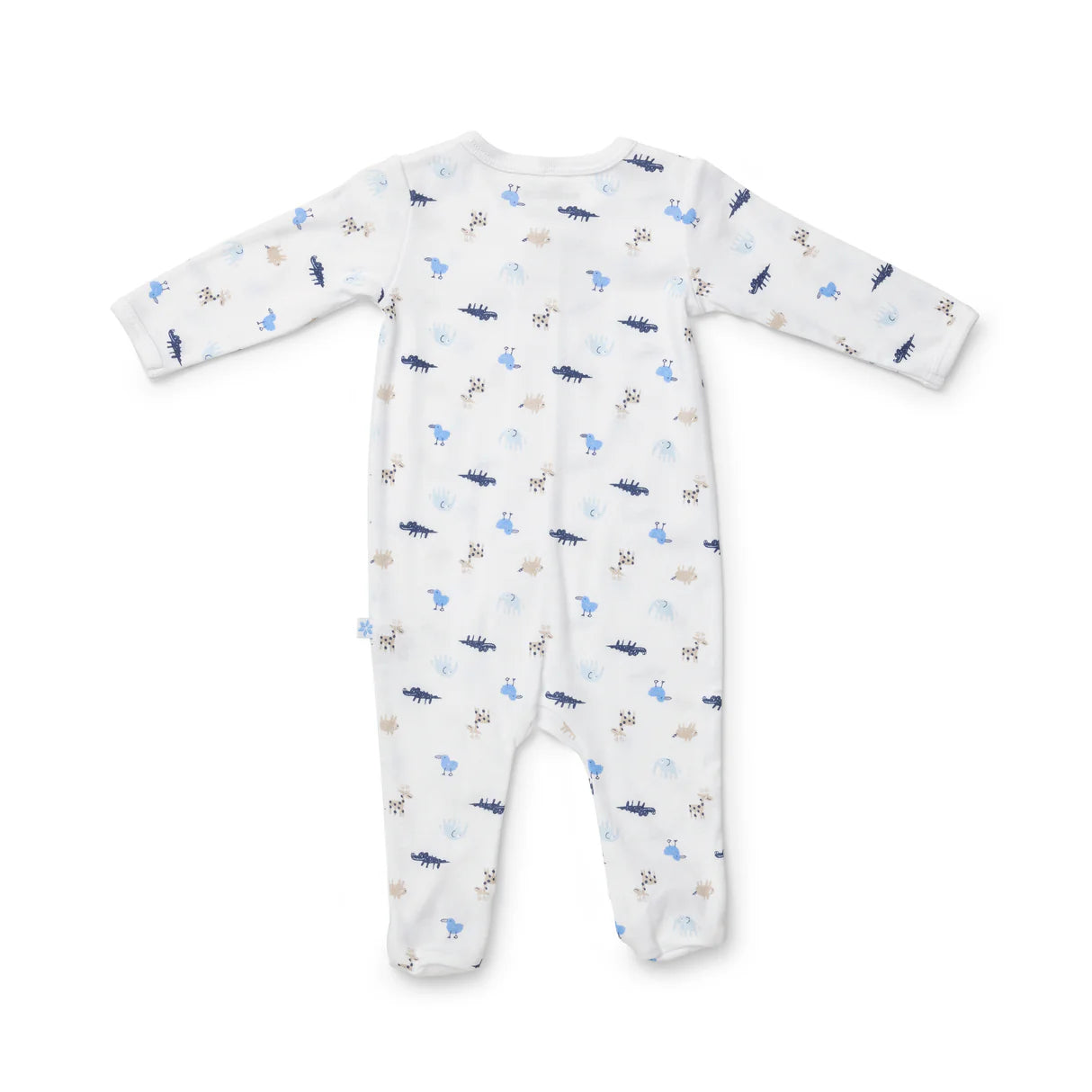 Newborn Baby Zip growsuit - Blue animals