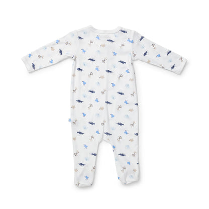 Newborn Baby Zip growsuit - Blue animals