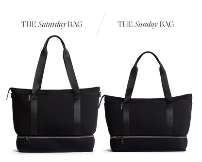 Side by side comparison of Prene The Saturday Bag and The SUnday Bag