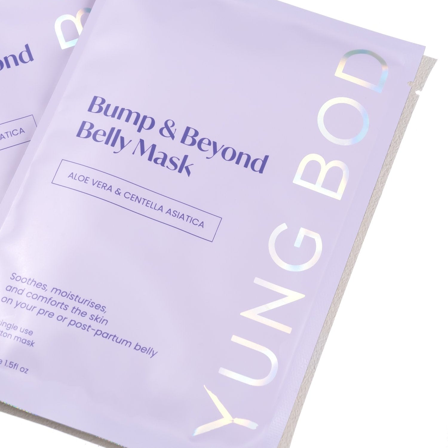 YUNG BOD belly mask packaging on a white background