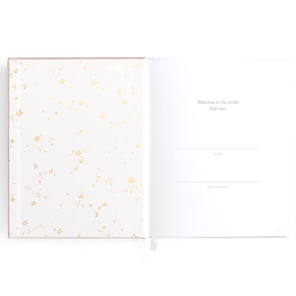 Baby Book Linen Journal - Grey